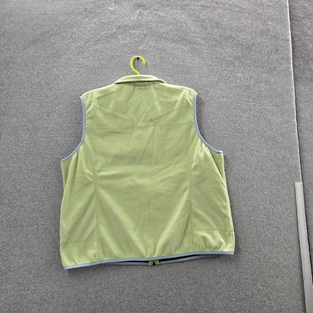 VINTAGE L.L. Bean Women Jacket XL Light Green‎ Vest Fleece Activewear Zipper
